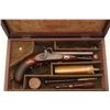 Image 1 : 18BL-8 SAMUEL NOCKFine Cased double barreled side by side  percussion pistol by Samuel Nock,  approx