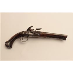 18AR-4 DOUBLE FLINTLOCKDesirable French 18th century double barrel  flintlock pistol signed “Frappie