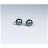 Image 3 : 18CAI-12 BLACK PEARL EARRINGSElegant earrings featuring two Black Pearls  averaging 8.00 MM in diame