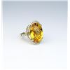 Image 2 : 18CAI-14 CITRINE RINGGorgeous ring featuring an oval Citrine  weighing approx. 20.00 carats and micr