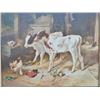 Image 2 : EVE-10 ORIGINAL OIL PAINTINGFine original oil painting of barn scene  depicting calves, chicks and s