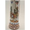 Image 2 : EVE-72 ART GLASS COVERED URN19th Century art glass covered urn with  scenes of knights in armor with