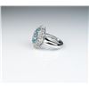 Image 3 : 18CAI-5 AQUAMARINE & DIAMOND RINGCaptivating Princess Diana style ring  featuring an oval blue Aquam