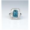 Image 1 : 18CAI-6 BLUE ZIRCON & DIAMOND RINGExquisite ring featuring a Fine Blue Zircon  weighing approx. 5.74