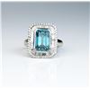 Image 2 : 18CAI-6 BLUE ZIRCON & DIAMOND RINGExquisite ring featuring a Fine Blue Zircon  weighing approx. 5.74