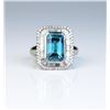 Image 3 : 18CAI-6 BLUE ZIRCON & DIAMOND RINGExquisite ring featuring a Fine Blue Zircon  weighing approx. 5.74