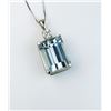 Image 1 : 18CAI-10 AQUAMARINE & DIAMOND PENDANTDazzling pendant featuring a VS quality 20.21  carat emerald cu