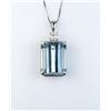 Image 2 : 18CAI-10 AQUAMARINE & DIAMOND PENDANTDazzling pendant featuring a VS quality 20.21  carat emerald cu
