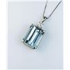 Image 3 : 18CAI-10 AQUAMARINE & DIAMOND PENDANTDazzling pendant featuring a VS quality 20.21  carat emerald cu