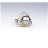 Image 2 : 18CAI-11 TAHITIAN PEARL RINGElegant ring featuring a round Black Tahitian  South Sea pearl and fine 