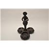 Image 1 : EVE-6 CARVED WOOD CENTERPIECEBeautifully carved wood center piece showing  “Baccus” with grapes and 