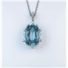 Image 1 : 18CAI-2 AQUAMARINE PENDANTExceptional Platinum pendant featuring a fine  Pear shape Aquamarine weigh