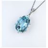 Image 3 : 18CAI-2 AQUAMARINE PENDANTExceptional Platinum pendant featuring a fine  Pear shape Aquamarine weigh