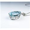 Image 4 : 18CAI-2 AQUAMARINE PENDANTExceptional Platinum pendant featuring a fine  Pear shape Aquamarine weigh