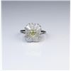 Image 1 : 18CAI-3 YELLOW DIAMOND RINGExquisite Platinum Ballerina style ring  featuring a Natural Fancy Yellow