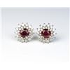 Image 1 : 18CAI-15 RUBY EARRINGSExceptional pigeon blood Ruby earrings  featuring two matching round natural N