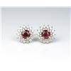 Image 2 : 18CAI-15 RUBY EARRINGSExceptional pigeon blood Ruby earrings  featuring two matching round natural N