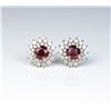 Image 3 : 18CAI-15 RUBY EARRINGSExceptional pigeon blood Ruby earrings  featuring two matching round natural N