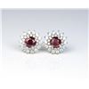 Image 4 : 18CAI-15 RUBY EARRINGSExceptional pigeon blood Ruby earrings  featuring two matching round natural N