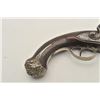 Image 7 : 18CF-22 FLINTLOCK PISTOLEarly 19th century flintlock pistol with  ornate chiseled steel lock and mou