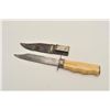 Image 1 : 18CF-8 CALIFORNIA BOWIE KNIFECalifornia belt knife with clipped point  blade, marine ivory grips, si