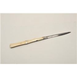 18CF-9 BOWIE/FOLDING BY WRAGGEarly folding dirk knife by Wragg showing  address “Samuel C. Wraggs, C