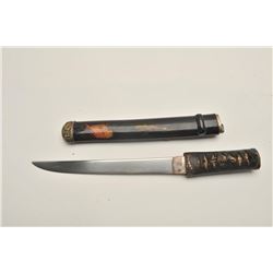 18CF-17 TANTOFully and finely mounted Japanese tanto with  old family blade. 19th century soft metal