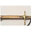 Image 3 : 18AR-10 SHAMSHER SWORDPersian Shamshir curved blade sword with  fancy hammered copper and leather sc