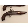 Image 3 : 18AR-30 PAIR OF SPANISH PERC.Pair of ornate Spanish officer’s style  percussion pistols signed in si