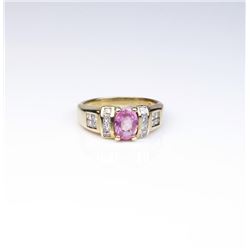 18CAI-49 PINK SAPPHIRE & DIAMOND RINGStylish ‘EFFY’ ring featuring a center vivid  Pink Sapphire wei