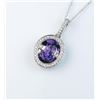 Image 1 : 18CAI-50 AMETHYST & DIAMOND PENDANTGorgeous designer pendant featuring a center  Amethyst and pave s