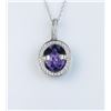 Image 3 : 18CAI-50 AMETHYST & DIAMOND PENDANTGorgeous designer pendant featuring a center  Amethyst and pave s