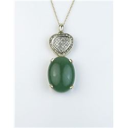 18CAI-52 JADEITE/JADE PENDANTElegant pendant featured a green Jadeite/  Jade weighing 14.30 carats a