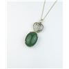 Image 2 : 18CAI-52 JADEITE/JADE PENDANTElegant pendant featured a green Jadeite/  Jade weighing 14.30 carats a