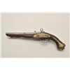 Image 1 : 18AR-26 MIQUELET F/LSpanish miquelet flintlock pistol with brass  mounts showing barrel maker’s mark