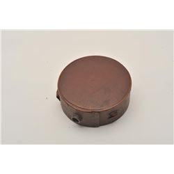 18AL-2 WAR OF 1812 "CHEESBOX CANTEEN"U.S. War of 1812 “Cheesebox” wood canteen  with original ox blo