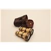 Image 1 : 18AL-11 CAPT. WELLER BINOCULARSCivil War era ivory and silver banded  binoculars in leather case; bi