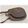 Image 3 : 18AL-20 CIVIL WAR ERABoiled leather canteen with copper rivets,  pewter spout and original cork plug