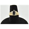 Image 1 : 18RPS-19 SAPPHIRE & DIAMOND RINGOne ladies ring in 14k yellow gold set with a  marquee sapphire appr