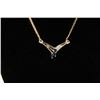 Image 2 : 18PRS-12 SAPPHIRE & DIAMOND NECKLACEOne beautiful 3 marquee sapphire and diamond  necklace in 14k ye