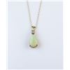Image 1 : 18CAI-41 OPAL & DIAMOND PENDANTElegant Australian Opal and Diamond pendant  in 14 karat yellow gold 