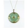 Image 2 : 158CAI-53 JADE/JADEITE DISCVery elegant green Jade/Jadeite disc in 14  karat yellow gold on a 10 kar