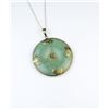 Image 3 : 158CAI-53 JADE/JADEITE DISCVery elegant green Jade/Jadeite disc in 14  karat yellow gold on a 10 kar