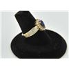 Image 3 : 18RPS-23 TANZANITE RINGOne pear shaped tanzanite weighing approx 1ct  set in a 14k yellow gold tradi