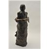 Image 5 : 18CA-18 CAST CERAMIC SCULPTUREHeavy cast ceramic sculpture of Indian brave  with robes signed “On Be