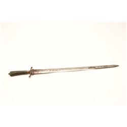 18CA-3 HUNTING SWORD18th century European brass mounted hunting  sword with green stained original i