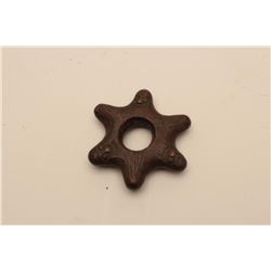 EVE-110 CAST BRONZE MACE HEADCast bronze mace head with raised faces.  300-500 years old. Eastern Eu