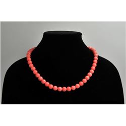 18RPS-42 CORAL BEAD NECKLACE & BRACELETOne set of fine quality coral bead necklace  and bracelet  ES