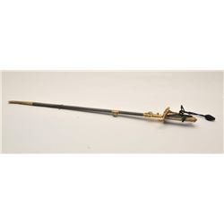 18AR-7 FRENCH NAVY OFFICERFrench Naval Officer’s sword with brass  mounted leather scabbard, approxi