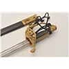 Image 6 : 18AR-7 FRENCH NAVY OFFICERFrench Naval Officer’s sword with brass  mounted leather scabbard, approxi